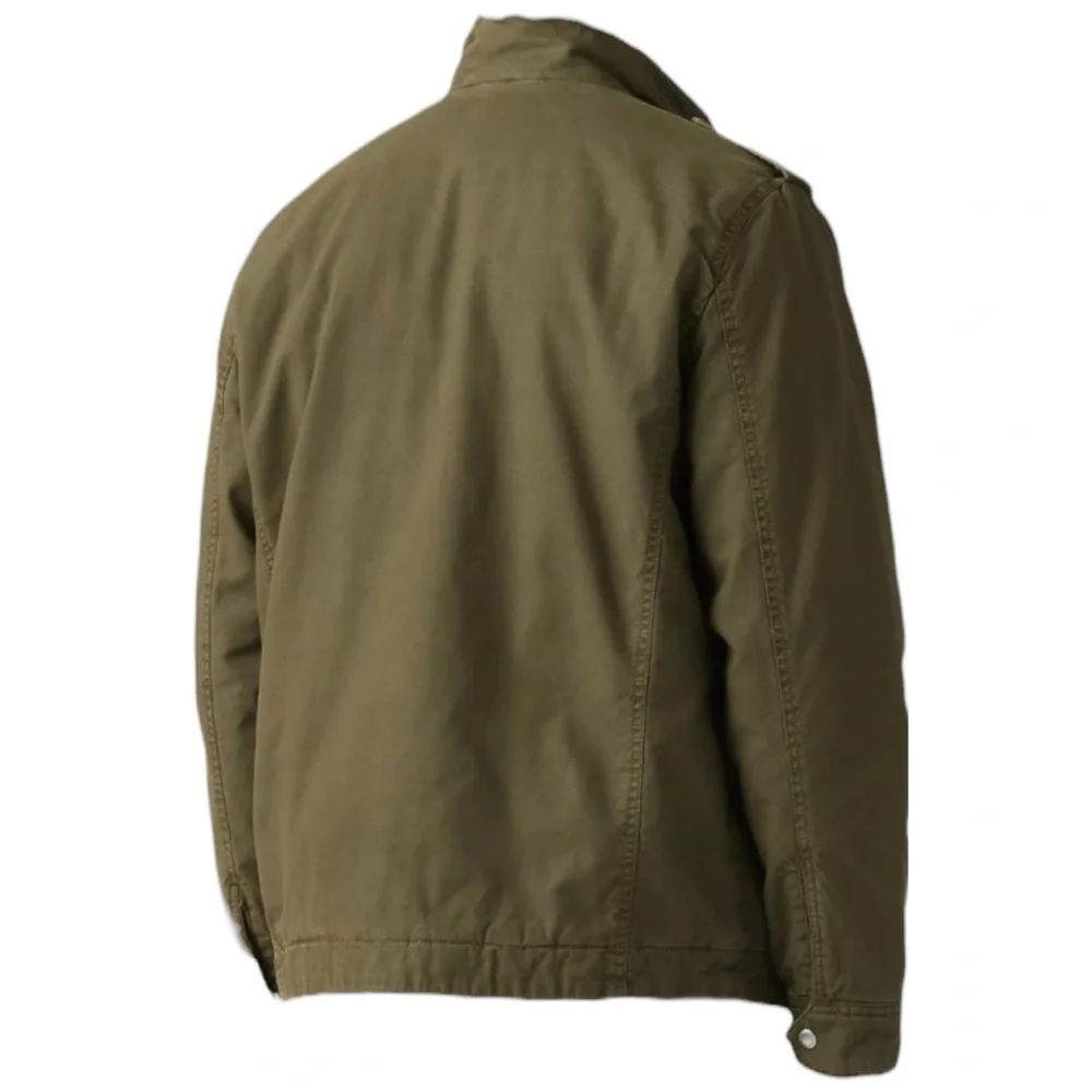 Levis Men’s Olive Green Washed Cotton Military Barn Coat Jacket Size XL